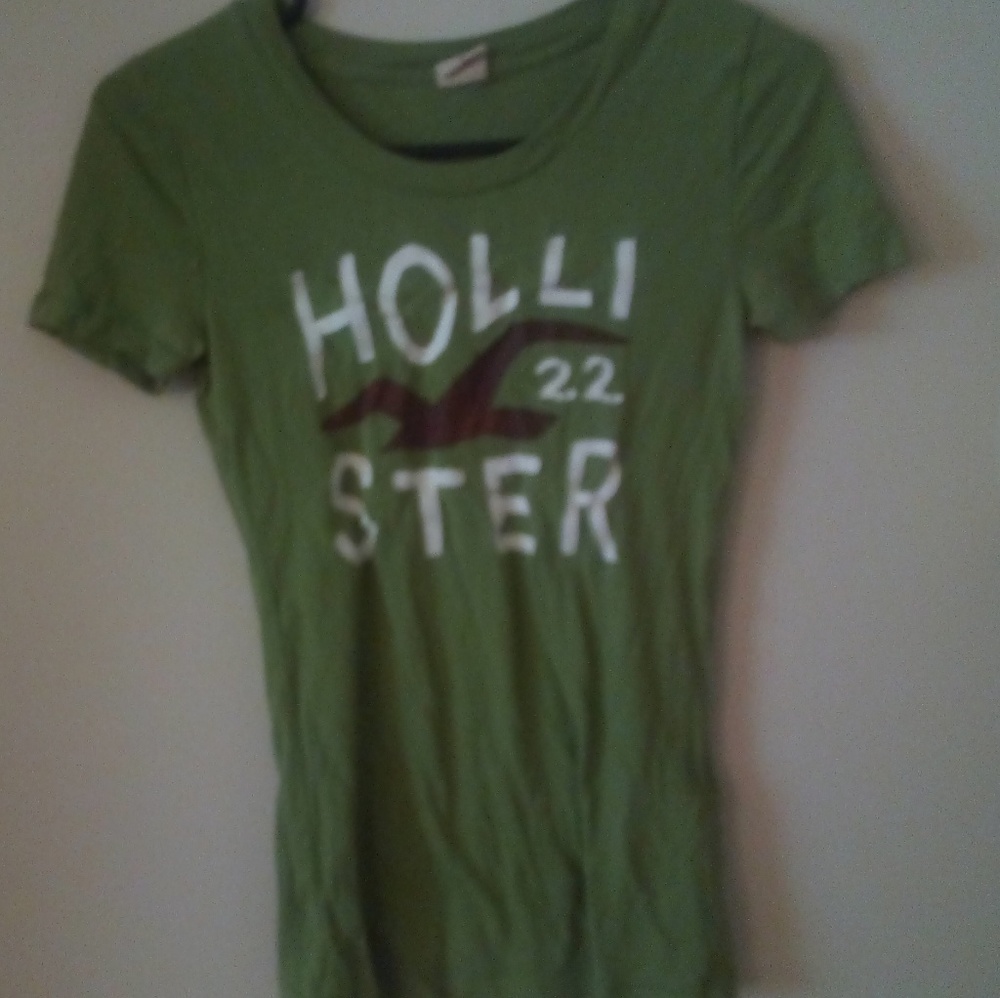 Hollister Green Logo Tee Size S